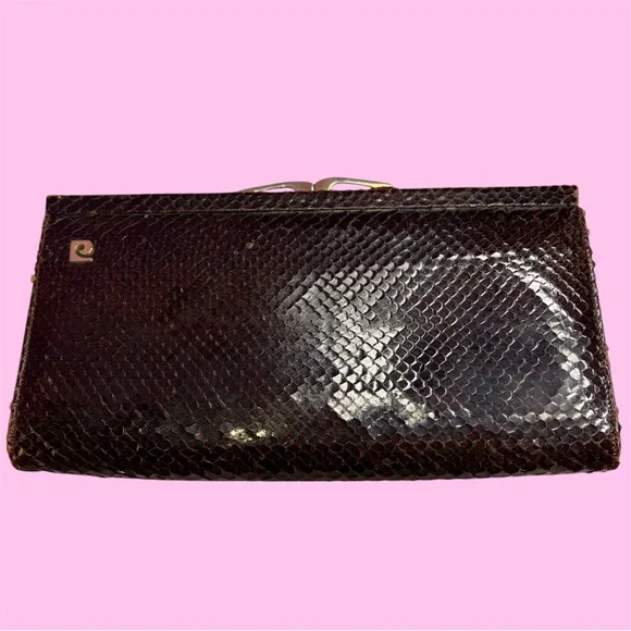 Vintage 1970’s Pierre Cardin snakeskin leather clutch purse. - Picture 1 of 5